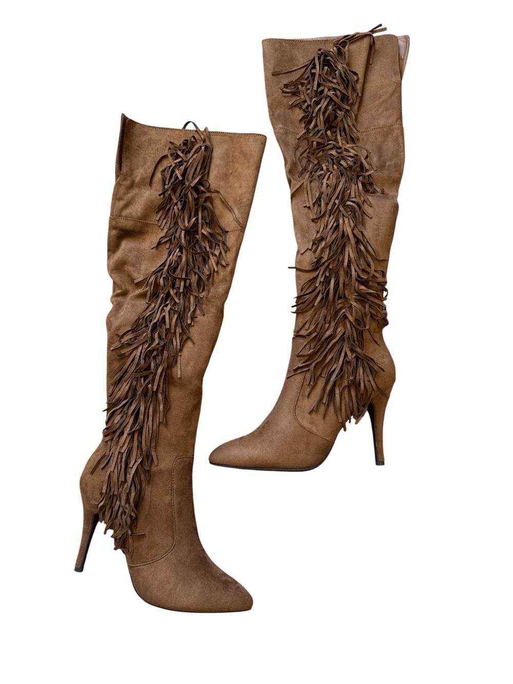 Western-inspired knee-high boot